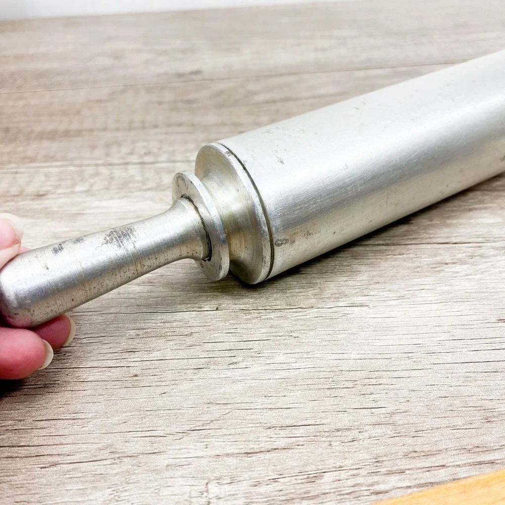 Vintage Stainless Steel Rolling Pin‎ Pastry Pizza Farmhouse Kitchen Decor